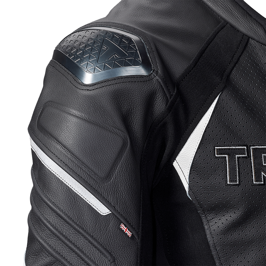TRIUMPH オイルレザージャケット M（USサイズ）ブラック Triple Leather Roaster Race Black & White Suit | Motorcycle